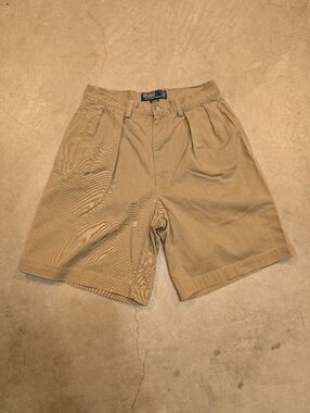 VTG Polo Ralph Lauren Tyler Shorts Mens 31 (28x9) Khaki Cotton